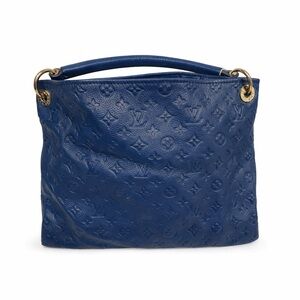 Louis Vuitton Deep Blue Embossed Leather Shoulder Bag